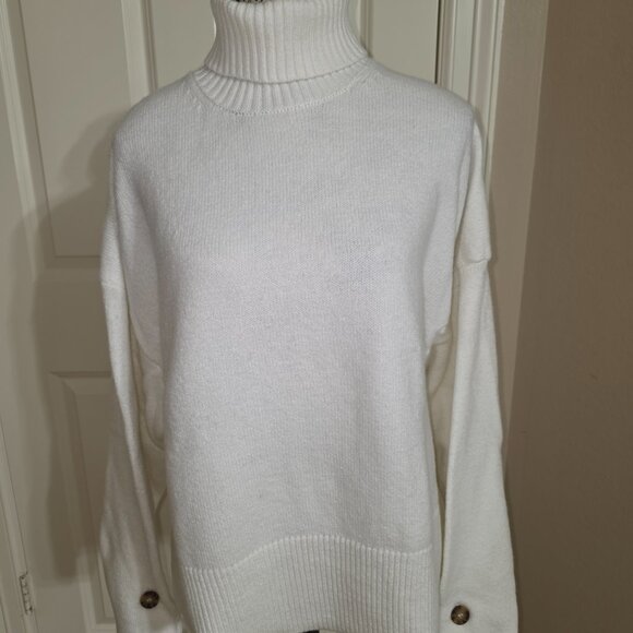 French Connection Oversized Turtleneck Sweater – Size S (Cream White) - Picture 5 of 5